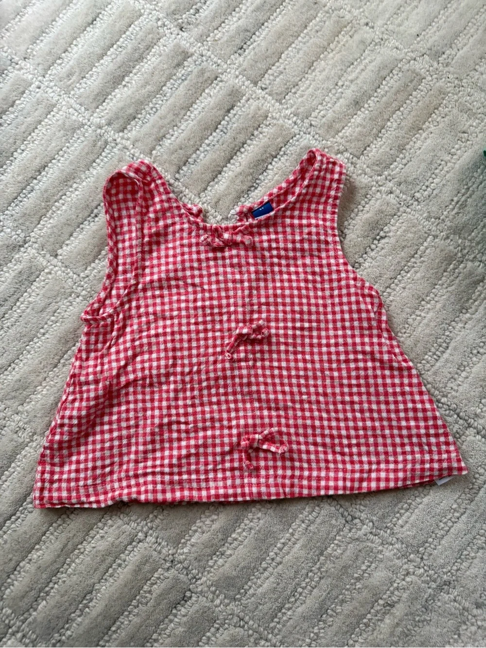 Red Gingham Sleeveless Kids Top